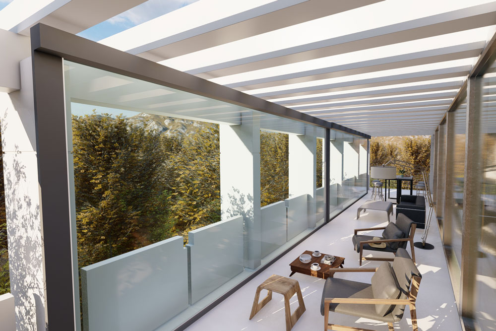 Bâche et store pour fermeture de terrasse - E-DAVRAY